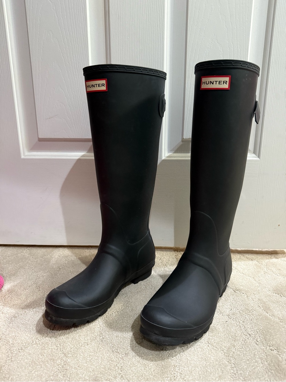 Hunter Women's Black Tall Rain Boots Wide Calf